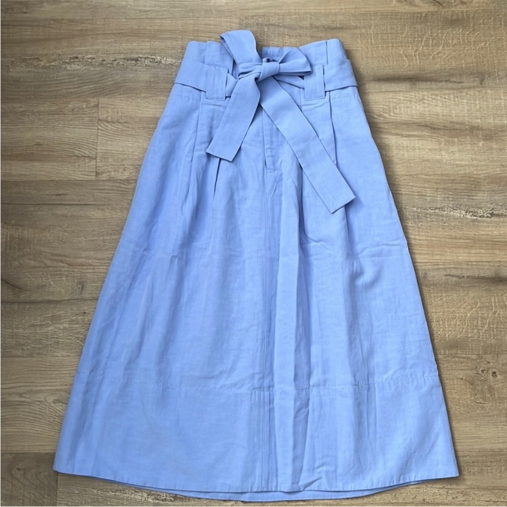 Club Monaco Light Blue Tie-Waist Midi Skirt